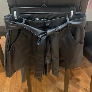 New without Tags Zara Leather Shorts